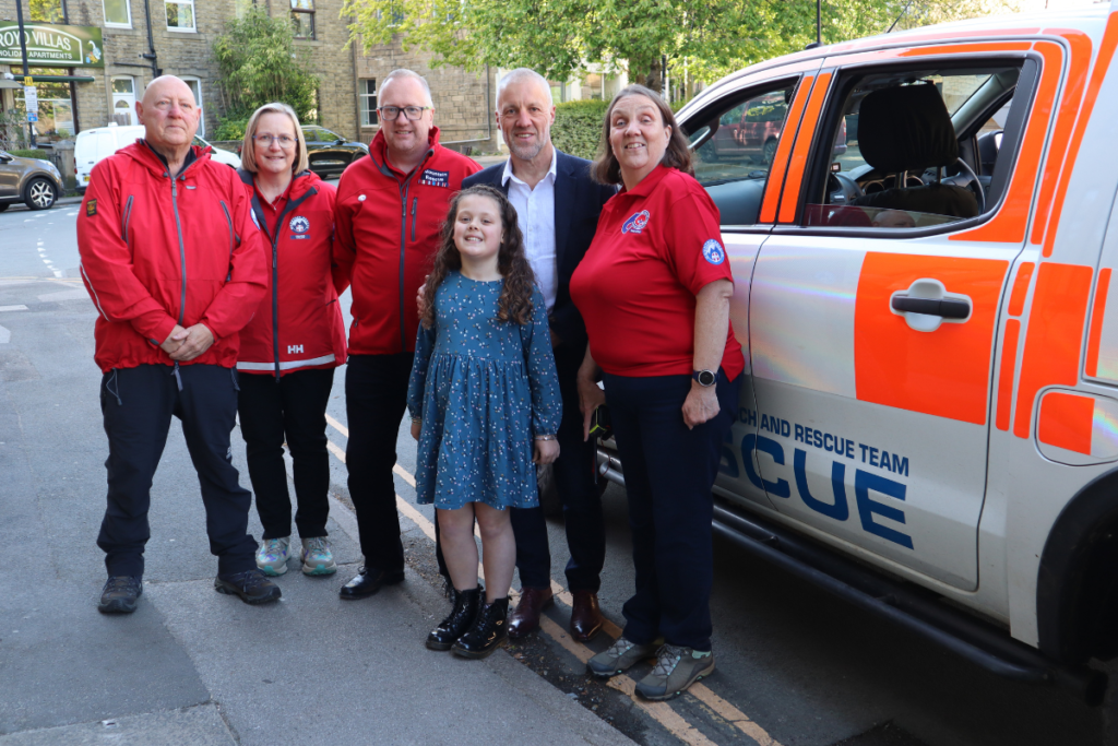 Cllr Steve Woodhead with the Calder Valley Search and Rescue Team